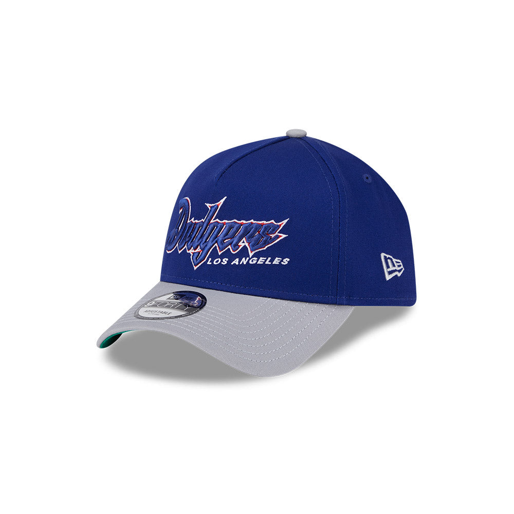 LA Dodgers Hat - Script 2-Tone Official Team Colour 9Forty A-Frame MLB Snapback Cap - New Era